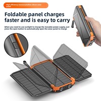 Chargeur portable solaire en plastique à clapet 20000 mAh grande capacité pour extérieur avec câble intégré et charge rapide sans fil 15W