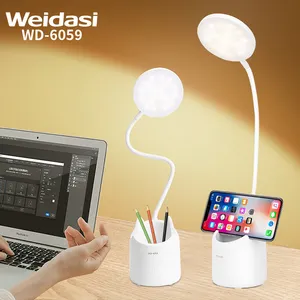 Usb Home Light Met Pen Houder En Mobiele Telefoon Houder Multifunctioneel Tafelblad Led Licht Flexibel