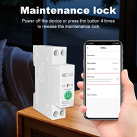 Disjoncteur intelligent Wi-Fi avec mesure 63A 1P sur rail DIN, contrôle à distance, module de minuterie pour maison connectée Smart Life Tuya App Alexa