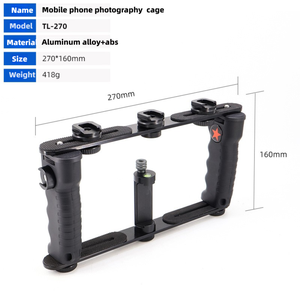 Cage de téléphone universelle Kit de montage vidéo pour Smartphone avec poignées Stabilisateur de boîtier de vlogging pour vidéaste - Product Image 5