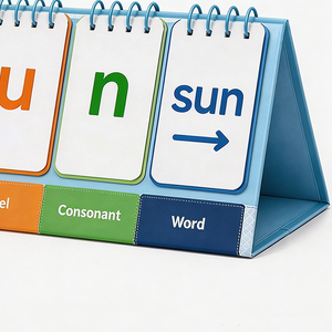 Custom Educational Board Game Phonics Game Vocabulary Learning Flashcard Cognitive Memoroy Card Double Sided Spelling Flip Chart - Product Image 5