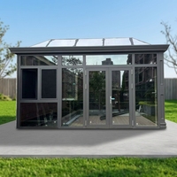 Véranda modulaire en aluminium à toit rétractable, isolée thermiquement, pour usage commercial et serres