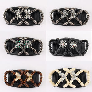 Peignes à cheveux élastiques pour femmes, perles, Double glissière, <span class=keywords><strong>chignon</strong></span> <span class=keywords><strong>magique</strong></span>, bricolage, outil de coiffure, métal, nouveauté, pince à cheveux, accessoires - Product Image 4