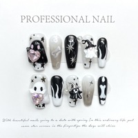 Design #1059 #1065 Logo personnalisé fait à la main 10 pièces Halloween 3D Nail Charms Ghost Pendant Rose Heart Diamond Manucure Gel Nail Art