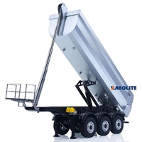 Semi-remorque à benne basculante en métal RC à l'échelle 1/14, levage électrique, lumières LED, compatible avec le camion tracteur RC Kabolite K770S K770S-102 770S