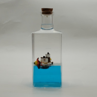 Acryl-Flüssigkeitsbriefbeschwerer mit Korken, Schwimmende Meeresfigur, Treibsand-Souvenir, Schreibtisch-Deko-Geschenk