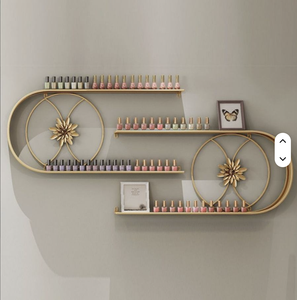 Nail Salon Display Rack Wall Mounted Iron Golden Pink Black White Nail Polish Display Rack Display - Product Image 6