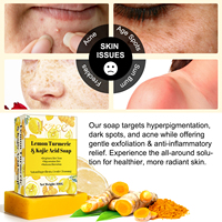Savon Curcuma Citron IKZEE 100g Étiquette Privée Nettoyant Doux pour le Corps et le Visage Anti-Taches à l'Acide Kojique