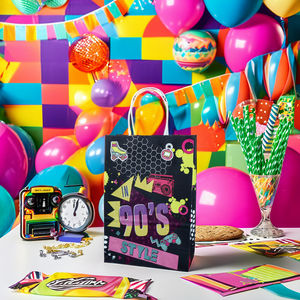 Juegos <span class=keywords><strong>de</strong></span> cubiertos Bolsas <span class=keywords><strong>de</strong></span> asas <span class=keywords><strong>de</strong></span> vacaciones Decoraciones <span class=keywords><strong>de</strong></span> fiesta Suministros coloridos desechables Vajilla <span class=keywords><strong>de</strong></span> papel Celebraciones <span class=keywords><strong>de</strong></span> cumpleaños temáticas <span class=keywords><strong>de</strong></span> <span class=keywords><strong>los</strong></span> años <span class=keywords><strong>90</strong></span> - Product Image 5