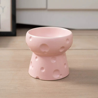 Bol en céramique pour chat, surélevé, ergonomique, anti-vomissement, protection du cou, bol de voyage pour chats âgés