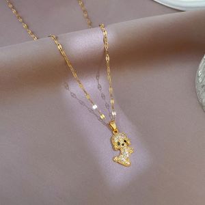 Collar de Acero Inoxidable Chapado en Oro de 18k con Zirconia para Perros, Cadena de Clavícula, Colgantes para Cachorros - Product Image 2