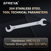 Clé à molette à double extrémité en acier inoxydable 304 SFREYA, qualité industrielle, OEM, chromée