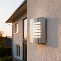 Lampe murale extérieure moderne en acier inoxydable étanche avec diffuseur en polycarbonate, E27 15W, pour jardin et entrée