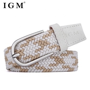 Thời Trang Giản Dị Bện Golf Webbing Phụ Nữ Kết Hợp Màu Sắc Căng Đàn Hồi Eo Dệt Vành Đai - Product Image 1