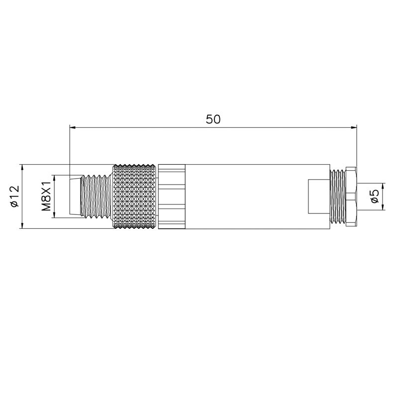 Straight Plastic M8 Waterproof Connector TPU DIN Male M8 Assembly Plug