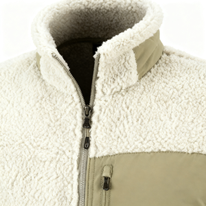 Áo khoác Sherpa bán buôn OEM, áo khoác lông cừu có khóa kéo, áo khoác lông cừu Polar <span class=keywords><strong>Fleece</strong></span> nam, thiết kế giản dị, mùa đông, nhuộm màu, thời trang đô thị, túi vá - Product Image 3