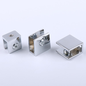 Jinnate Glass Clips Zinc Alloy Wall Shelf Support Brackets For Glass Partition Durable Hardware Fixing Accessories - Product Image 3