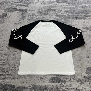 TS4041 T-shirt Raglan Personalizzata con Logo, 100% Cotone, Stampa Serigrafica, Streetwear, Ricamo, Manica Lunga per <span class=keywords><strong>Uomo</strong></span> - Product Image 3