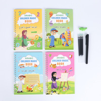 Cuaderno de práctica de magia árabe, 4 Uds., libro de escritura de caligrafía alfanumérica árabe para preescolar