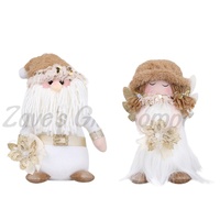 Zaves 10 pouces mignon poupée or blanc père noël article décor intérieur flocon de neige accessoires en peluche chaud chapeau noël décor à la maison