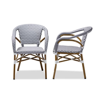 Chaise de restaurant d'extérieur au design moderne Chaise empilable tissée en métal et rotin pour la salle à manger et les meubles de salon