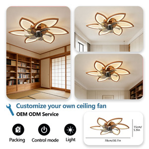 Ventilateur <span class=keywords><strong>de</strong></span> plafond intelligent silencieux avec éclairage pour salon et chambre à coucher, à haut débit d'air - Product Image 5
