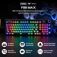 Aula F99 MAX Wireless Mechanical Keyboard Smart Screen Knob Tri-mode Creamy Keyboard Hot-Swappable RGB Backlit Custom Software