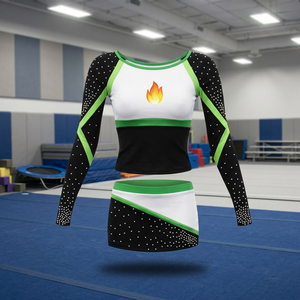 Uniforme de pom-pom girl personnalisé de haute qualité pour filles adultes Meilleures ventes Service OEM Techniques de perles par sublimation Logo imprimé - Product Image 3