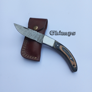 Logo personnalisé Spot vente en gros de couteau damas couteau pliant de camping couteau de chasse extérieur avec manche en bois pakka - Product Image 6