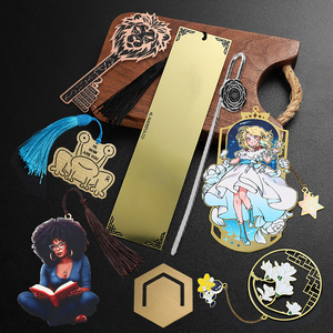 High Quality <strong>Bookmarks</strong> Custom Gold Plated <strong>Metal</strong> <strong>Bookmarks</strong> Simple Zinc Alloy Flat 3D <strong>Bookmark</strong> with Chain - Product Image 5