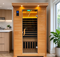 Ruang Sauna Inframerah Modern Kayu Hemlock Solid Berkualitas Tinggi Ramah Lingkungan 3 Pemanas Panel Kontrol Komputer Villa Home Spa