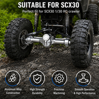 Kit d'essieux avant et arrière haute résistance pour RC Crawler, pièces de rechange durables en métal argent/noir pour A302048 1/30 Rugged Terrain