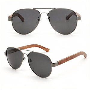Fashion Design Tac UV400 Polarized Sun Glasses Custom Pilot <strong>Aviation</strong> Driving Vintage Wooden <strong>Sunglasses</strong> for Men - Product Image 2
