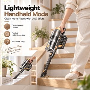 Aspirateur sans fil 20KPa Haute puissance d'aspiration Moteur sans balais 200W Système de filtration à 6 couches Bac à poussière de 1,8L Lumière LED - Product Image 4