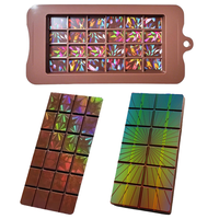 Moule à chocolat rectangulaire antiadhésif en silicone, holographique, résistant à la chaleur, pour barres fourrées