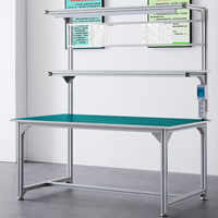 Banc de travail antistatique en aluminium robuste pour usine, réparation de moteurs, ordinateurs, laboratoire et ligne d'assemblage