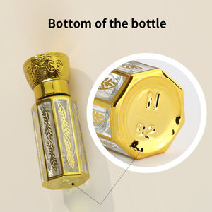 Flacon d'huile de <span class=keywords><strong>parfum</strong></span>/attar en verre hexagonal orné de 3 ml, 6 ml, 12 ml avec applicateur roll-on/goutteur - Product Image 4