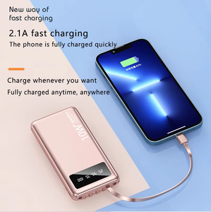 <span class=keywords><strong>Batterie</strong></span> <span class=keywords><strong>externe</strong></span> ultra-fine 10000 mAh, double prise USB, 4 câbles intégrés, chargeurs ABS PVC <span class=keywords><strong>pour</strong></span> téléphone portable - Product Image 2