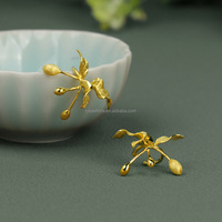 Rosaeflora "Blumen- und Vogelmotiv" Ohrklemme Ohrringe ohne Piercing Echtes 925er Sterlingsilber Feiner Schmuck Neutrale Accessoires