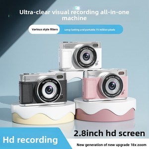 กล้องดิจิตอลสำหรับเด็ก ความละเอียดสูงพิเศษ 75MP ซูม 18 เท่า หน้าจอ HD ขนาด 2.8 นิ้ว พกพาสะดวก พร้อมตัวเลือกฟิลเตอร์ - Product Image 1
