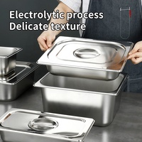 Standard 1/1 1/2 1/3 Größen Edelstahl Gastronorm-Behälter Buffet-Behälter Anti-Klebe-Gastronorm-Behälter mit Deckel