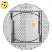 Table ronde pliante moderne d'extérieur en plastique et acier, 1,2 m, capacité 500 kg, finition thermolaquée, pour hôtel et salon