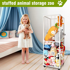   Étagère de rangement créative en PVC pour peluches, cage de rangement pour poupées avec fond en maille, organisateur pour peluches - Product Image 3