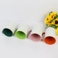 Mug en céramique à sublimation coloré de 15 oz, mug personnalisé avec couleur de la poignée intérieure, mug uni, fabricant de mugs à sublimation pour café