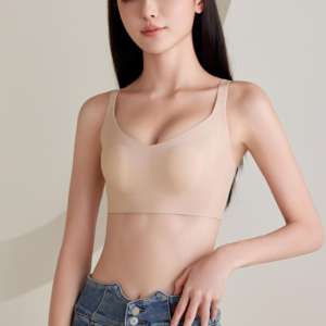 Soutien-gorge ajustable à bonnets fins effet oreilles de lapin, avec forte action push-up, tricoté sans couture, sans armatures, respirant, bretelles brossées - Product Image 3