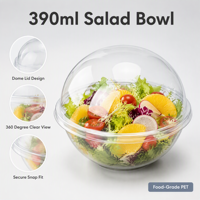 Boîte transparente en PET recyclable pour mousse, emballage ovale transparent en gros pour pâtisserie, tiramisu, dessert, gâteau, salade à emporter avec poignée