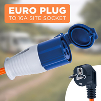 Adaptateur de câble ZNPON 16 ampères vers 16 ampères, 0,35 m, prise EU vers prise CEE, 3 broches, TX01F