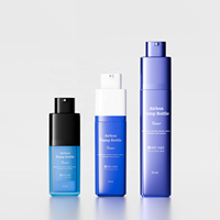 Bouteille Pompe Airless Portable Bleu Ciel en Plastique Acrylique, Flacon Pompe Ambre pour Lotion et Crème, Emballage Voyage, Livraison Rapide