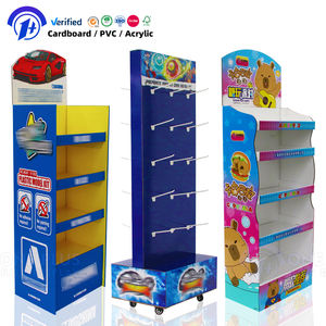 Étagère d'affichage en carton ondulé pliable personnalisée, présentoir de sol en carton pour jouet de voiture - Product Image 1