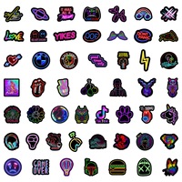 50PCS néon style graffiti autocollants imperméable vinyle autocollants téléphone portable ordinateur qui stupide autocollants décoratifs
